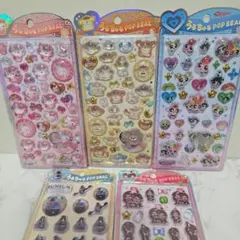 うるちゅんポップシール パワーパフガールズ モンチッチなど 5点