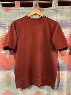 70〜80sラグランスリーブ半袖スウェットシャツ 赤茶色 サイズS位