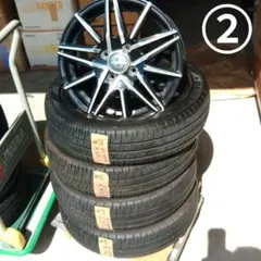 ダンロップ中古夏タイヤ4本セット ①中古ダンロップ夏タイヤ155/65R14・中古ダイハツ鉄チン4半4穴2本