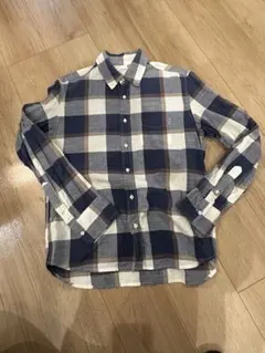 CIAOPANIC ネイビー チェック柄 ボタンダウンネルシャツ　Lサイズ
