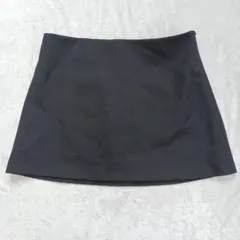 ザラ 黒 タイトスカート シンプル 台形 ダークグレー L