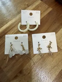 新品未使用　3コインズ　ピアス3個セット