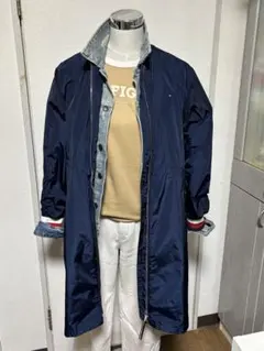 TOMMY HILFIGER ネイビー ナイロン コートS（M SIZE相当）