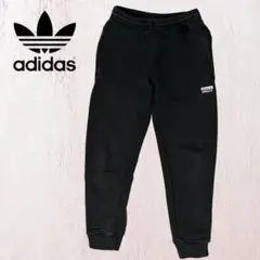 ◆adidas アディダス ロゴプリント スウェットパンツ Sブラック