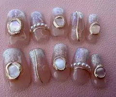 #47 Sサイズ現品ネイルチップニュアンスマグネットお正月成人式