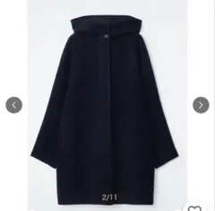 COS オーバーサイズダブルフェイスウールコート　ネイビー　コスのサムネイル