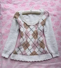 LIZ LISA 00s 希少 アーガイル柄 もこもこニットセーター LIZ LISA - リズリサ＊アーガイルニットの通販 by ゆるふわ* shop