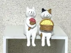 可愛い❣️お座り ネコ ねこ 猫 フラワーブーケ ピンク花束 オブジェ