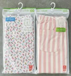 新品　ユニクロ　7分丈　レギンスパンツ　ピンク　100㎝ 2 枚