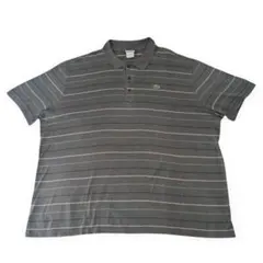 フランス製 ラコステ LACOSTE ポロシャツ グレー ボーダ 8 2XL 綿