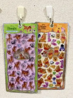 まとめ売り大歓迎！【正規品】プチドロップステッカー プーさん バンビ