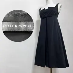 C974 美品 FOXEY NEW YORK キャミワンピース リボン Aライン