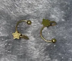 星形モチーフ フープピアス
