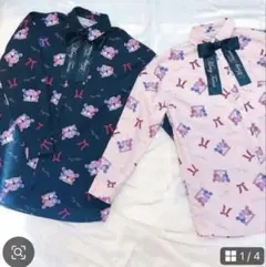 Ank Rouge アンクルージュパステルBearプリント BigシャツM