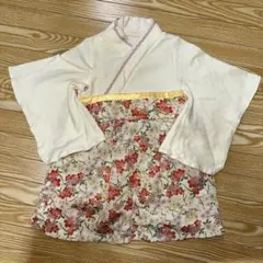 【最終お値下げ】花柄着物スタイルドレス 50〜70cm