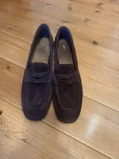 ZARA ブラウン スエード ローファー 中ヒール