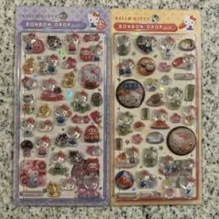 ハローキティ ボンボンドロップシール 2種セット 和柄 お寿司