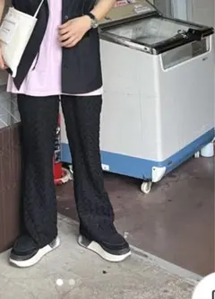 タグ付き新品◆S・黒　RayBEAMSレイビームス　カットレースパンツ　イージー