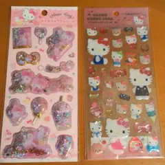 Hello Kittyシール２セット クリアキャンディ、キラキラカプセルシール