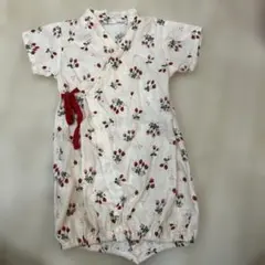 イチゴ柄 ベビー甚平 ロンパース 50-60cm