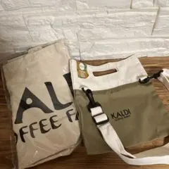 KALDI コーヒーデイ限定トートバッグ 廃盤品❣️ミニショルダーバッグ2セットのサムネイル