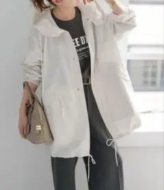 スピックアンドスパンP/Ny 撥水スノーカモパーカーコート