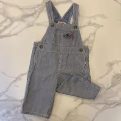 MIKI HOUSE ストライプ柄オーバーオール L