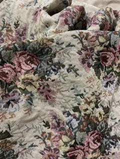 ゴブラン織花柄織物生地約145✖️180センチ