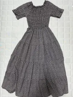 パラビオン　花柄 半袖ロングワンピース