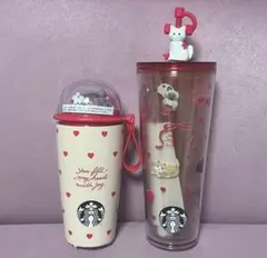 スタバ　バレンタインタンブラー　猫セット