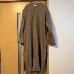 本日限定お値引き　無印ブラウン ネルシャツワンピース S-M