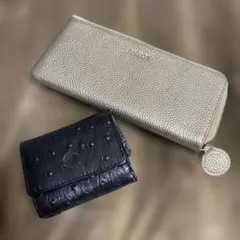 バルコス金色長財布【内側緑】　サントマリオス　三つ折り財布コインケース付きのサムネイル