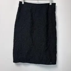 ALPHA CUBIC 花柄ジャガード タイトスカート 64 黒のサムネイル