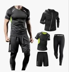 スポーツウェア メンズ 4点上下セット ランニングウェア 2XL