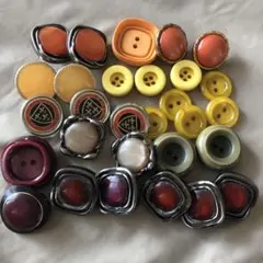 昔のボタン　B ストーン×重厚メタルデザインほか　29個