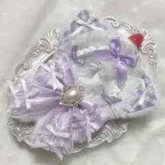 ぬい服　着ぐるみ　10〜12cm用　白　紫　ねこ　チェーンフック付き