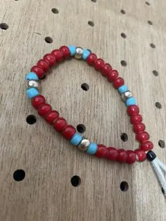 ホワイトハーツ ガラスビーズ ブレスレッド
