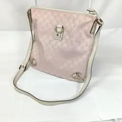 GUCCI ショルダーバッグ 斜めがけ GG柄 シマレザー アビー ゴールド