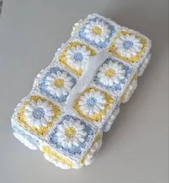 ティッシュカバー ハンドメイド 毛糸 モチーフ編みNo70