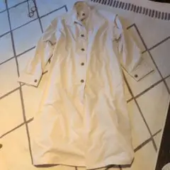 ロングコート アイボリー スタンドカラー