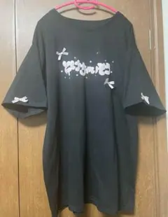 ビッグＴシャツ　地雷　量産　リボン　パール　黒　ピンク　大きいサイズ