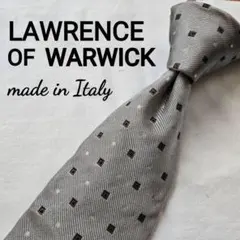 LAWRENCE OF WARWICK グレー ネクタイ　シルク　イタリア製のサムネイル