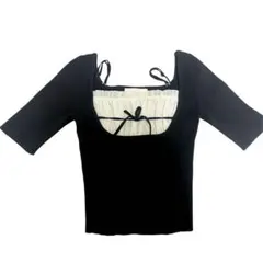 andmary Mew frill tops black 新品 - メルカリ