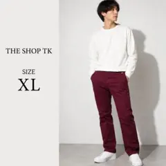 THE SHOP TK チノパン ストレートパンツ メンズ XL ゆったり 赤のサムネイル