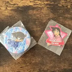 くら寿司　名探偵コナン　缶バッジ＆マグネット　工藤新一＆毛利蘭　2個セット