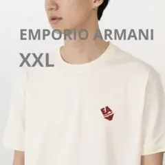 EMPORIO ARMANI ロゴ刺繍 綿 Tシャツ エンポリオ アルマーニ 白