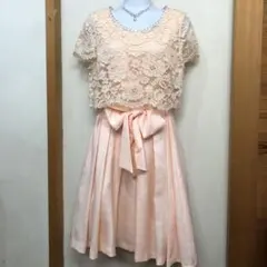 新品 レーストップス 2way パーティードレス お呼ばれワンピース ピンク M