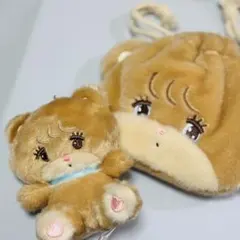 mikko ぬいぐるみマスコット・フェイス巾着の2点セット　ラッテ　Ｌatte