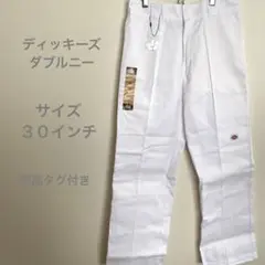 ディッキーズ ルーズフィット ワークパンツ ホワイト　ダブルニー