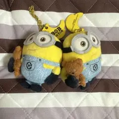 USJ ミニオンズ ボブとティム ぬいぐるみキーホルダー 2個セット